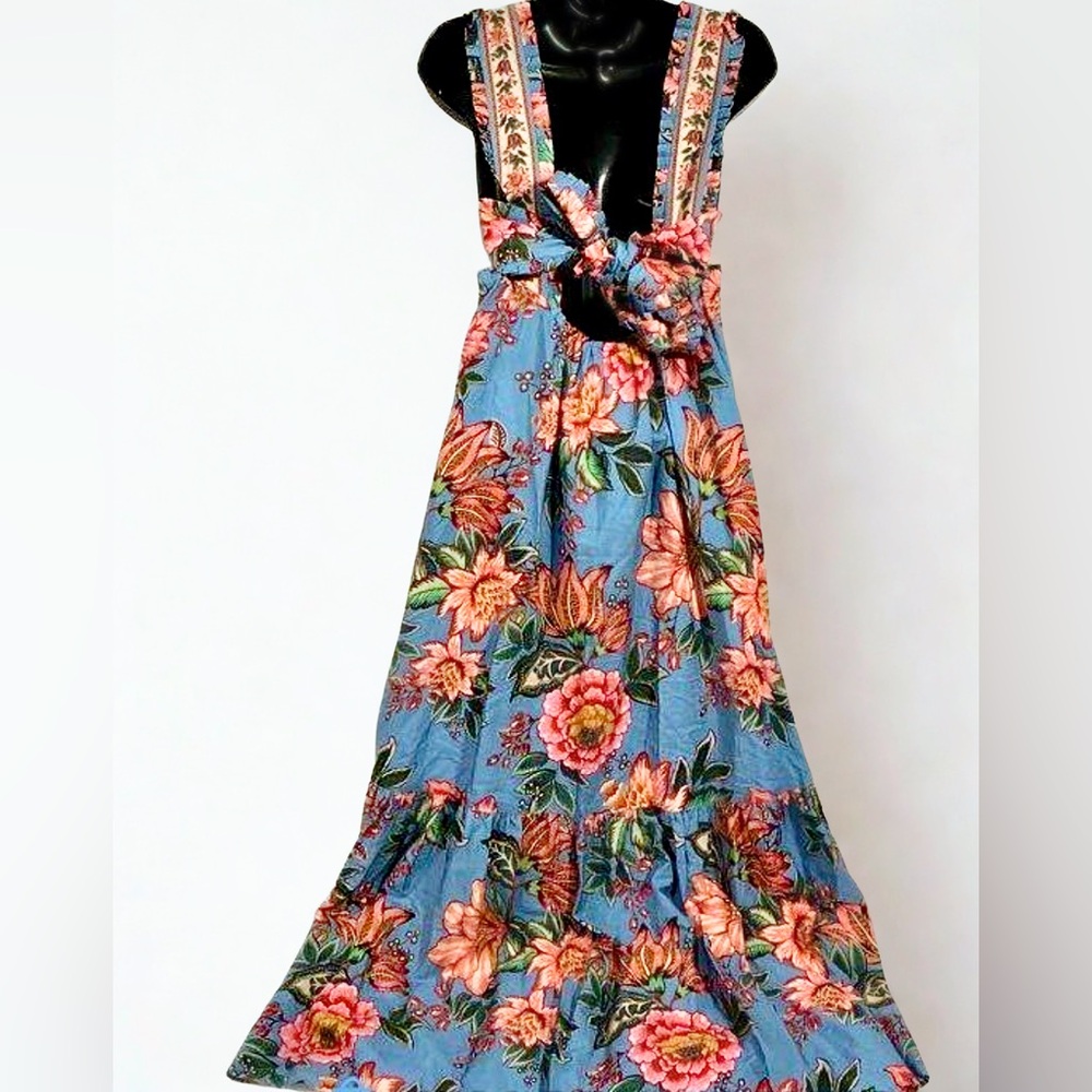 FARM Rio Wonderful Bouquet Blue Sleeveless Maxi Dress NWT Size S ($285 retail) - Picture 13 of 13